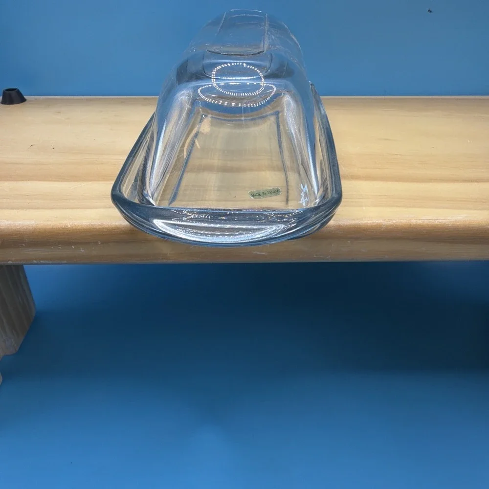 glass butter dish with lid